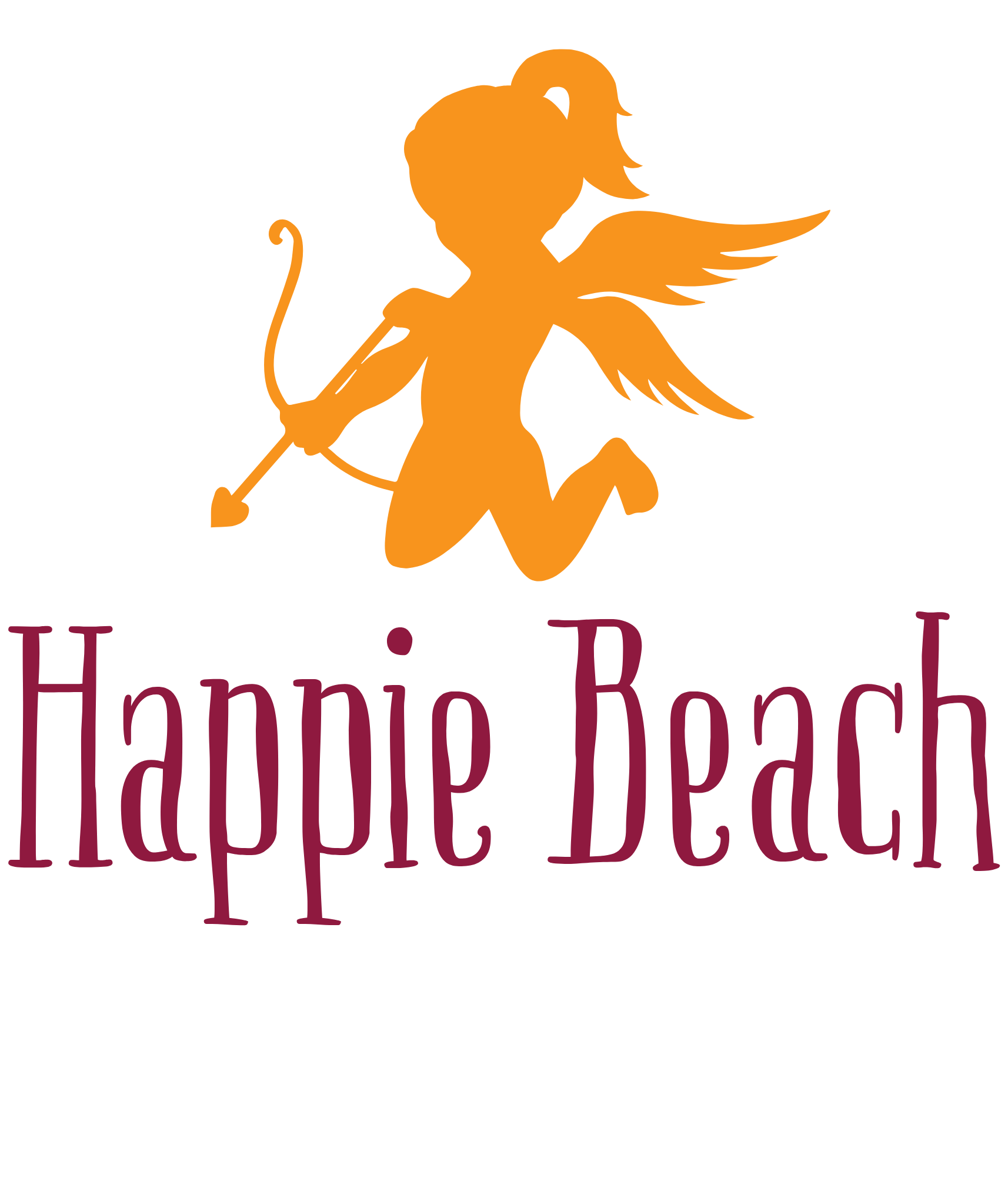 Happie Beach love angel logo representing a safe space for presence, openness, and embodied freedom