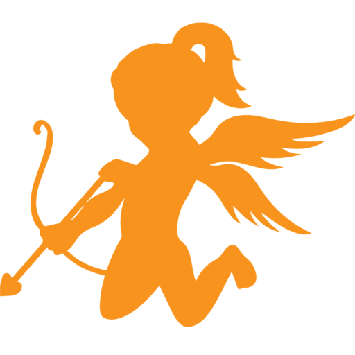 Happie Beach love angel logo representing a safe space for presence, openness, and embodied freedom